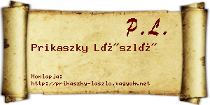 Prikaszky László névjegykártya